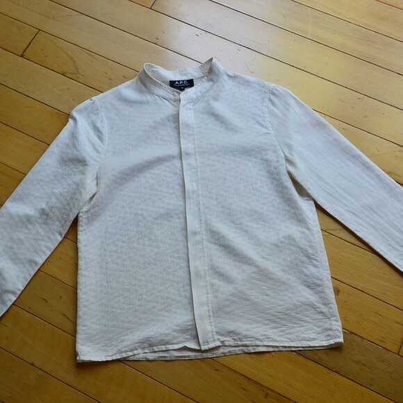 A.P.C jacquard long sleeve silk blend shirt blouse Size XS - Picture 1 of 8